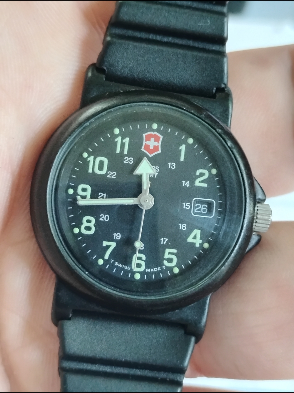 Black Analog Watch with Date